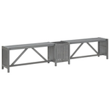 vidaXL Patio Corner Bench with Planter 46.1" Solid Acacia Wood Gray