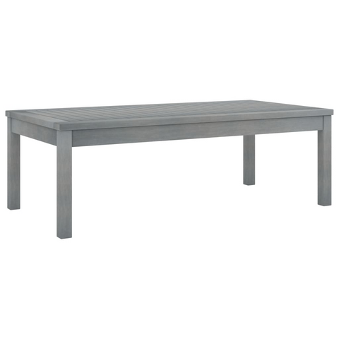 vidaXL Coffee Table 39.4"x19.7"x13" Gray Solid Acacia Wood - Outdoor Furniture