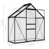 vidaXL Greenhouse Anthracite Aluminum 14.3 ft² | Protect Your Plants Year-Round