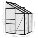 vidaXL Greenhouse Anthracite Aluminum 91.5 ft³