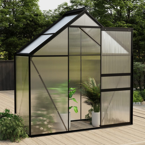 vidaXL Greenhouse Anthracite Aluminum 14.3 ft² - Protect Your Plants in Style