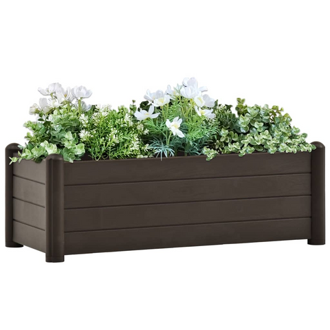 vidaXL Garden Raised Bed PP Mocha 39.4"x16.9"x13.8"