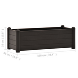 vidaXL Garden Raised Bed PP Anthracite 39.4"x16.9"x13.8" - Durable, UV Resistant, Easy Assembly