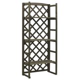 vidaXL Plant Stand with Trellis Gray 23.6"x11.8"x55.1" Solid Firwood - Outdoor Garden Display Stand