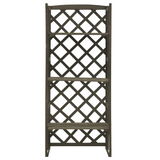 vidaXL Plant Stand with Trellis Gray 23.6"x11.8"x55.1" Solid Firwood - Outdoor Garden Display Stand