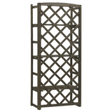 vidaXL Plant Stand with Trellis Gray 23.6"x11.8"x55.1" Solid Firwood - Outdoor Garden Display Stand