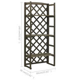 vidaXL Plant Stand with Trellis Gray 23.6"x11.8"x55.1" Solid Firwood - Outdoor Garden Display Stand