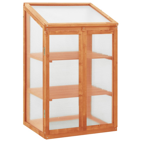 vidaXL Greenhouse 23.6"x17.7"x39.4" Firwood - Spacious Wooden Greenhouse for Plants