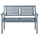 vidaXL 2-Seater Patio Bench - Gray Solid Eucalyptus Wood