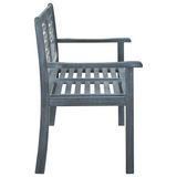 vidaXL 2-Seater Patio Bench - Gray Solid Eucalyptus Wood