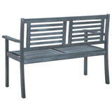 vidaXL 2-Seater Patio Bench - Gray Solid Eucalyptus Wood