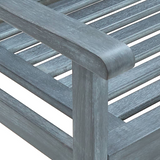 vidaXL 2-Seater Patio Bench - Gray Solid Eucalyptus Wood