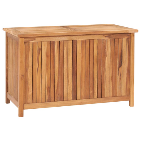 vidaXL Patio Storage Box 35.4"x19.7"x22.8" Solid Teak Wood - Rustic Charm for Outdoor and Indoor Living Spaces