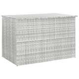 vidaXL Patio Storage Box Light Gray 59.1"x39.4"x39.4" Poly Rattan - Outdoor and Indoor Storage Solution