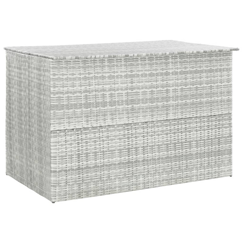 vidaXL Patio Storage Box Light Gray 59.1"x39.4"x39.4" Poly Rattan - Outdoor and Indoor Storage Solution