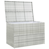 vidaXL Patio Storage Box Light Gray 59.1"x39.4"x39.4" Poly Rattan - Outdoor and Indoor Storage Solution