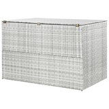 vidaXL Patio Storage Box Light Gray 59.1"x39.4"x39.4" Poly Rattan - Outdoor and Indoor Storage Solution