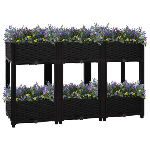 vidaXL Raised Bed 47.2"x15.7"x28" Polypropylene - Sturdy and Spacious Garden Planter