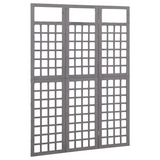 vidaXL 3-Panel Room Divider/Trellis Solid Fir Wood Gray 47.6"x70.9"