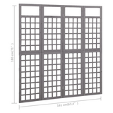 vidaXL 4-Panel Room Divider/Trellis Solid Fir Wood Gray 63.4"x70.9"