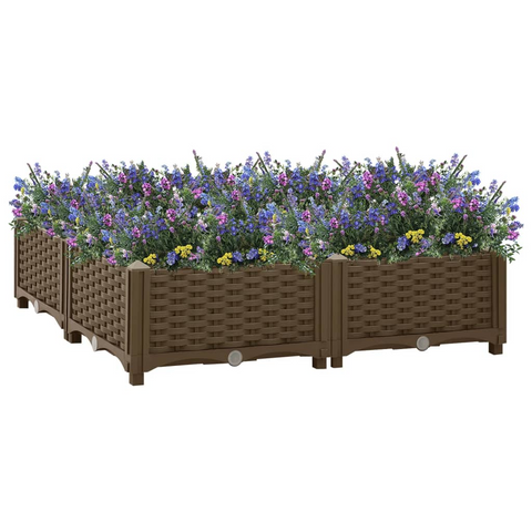 vidaXL Raised Bed 31.5"x31.5"x9.1" Polypropylene Garden Planter