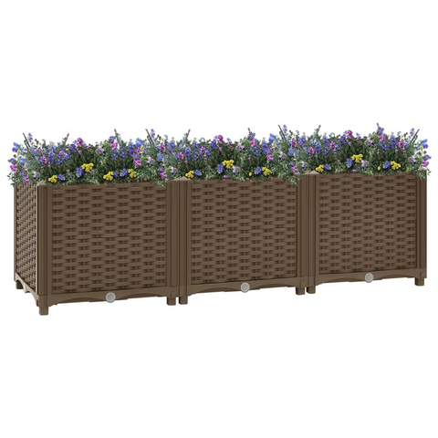 vidaXL Raised Bed 47.2"x15.7"x15" Polypropylene - Sturdy and Stylish Garden Planter