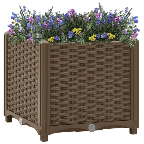 vidaXL Raised Bed 15.7"x15.7"x15" Polypropylene - Garden Planter for Plants, Vegetables, Herbs, and Flowers