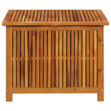 vidaXL Patio Storage Box 29.5"x29.5"x22.8" Solid Acacia Wood - Outdoor Cushion Storage, Water-Resistant Bag, Durable Construction