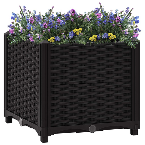 vidaXL Raised Bed 15.7"x15.7"x15" Polypropylene - Sturdy and Spacious Garden Planter