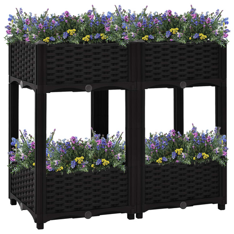 vidaXL Raised Bed 31.5"x15.7"x28" Polypropylene - Sturdy and Versatile Garden Planter