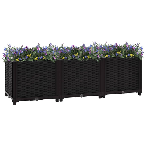 vidaXL Raised Bed 47.2"x15.7"x15" Polypropylene - Sturdy and Spacious Garden Planter