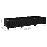 vidaXL Raised Bed 47.2"x15.7"x9.1" Polypropylene - Durable and Spacious Garden Planter