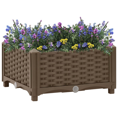 vidaXL Raised Bed 15.7"x15.7"x9.1" Polypropylene - Ideal for Garden or Balcony