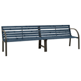 vidaXL Twin Patio Bench 94.9" Chinese Fir Wood Gray - Outdoor Garden Furniture