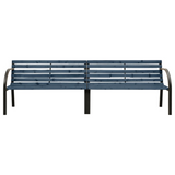 vidaXL Twin Patio Bench 94.9" Chinese Fir Wood Gray - Outdoor Garden Furniture