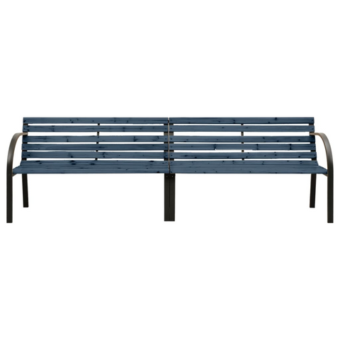 vidaXL Twin Patio Bench 94.9" Chinese Fir Wood Gray - Outdoor Garden Furniture