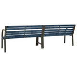 vidaXL Twin Patio Bench 94.9" Chinese Fir Wood Gray - Outdoor Garden Furniture