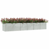 vidaXL Garden Raised Bed 189"x31.5"x30.3" Galvanized Steel Silver - Buy Online at Best Price | Shop Now