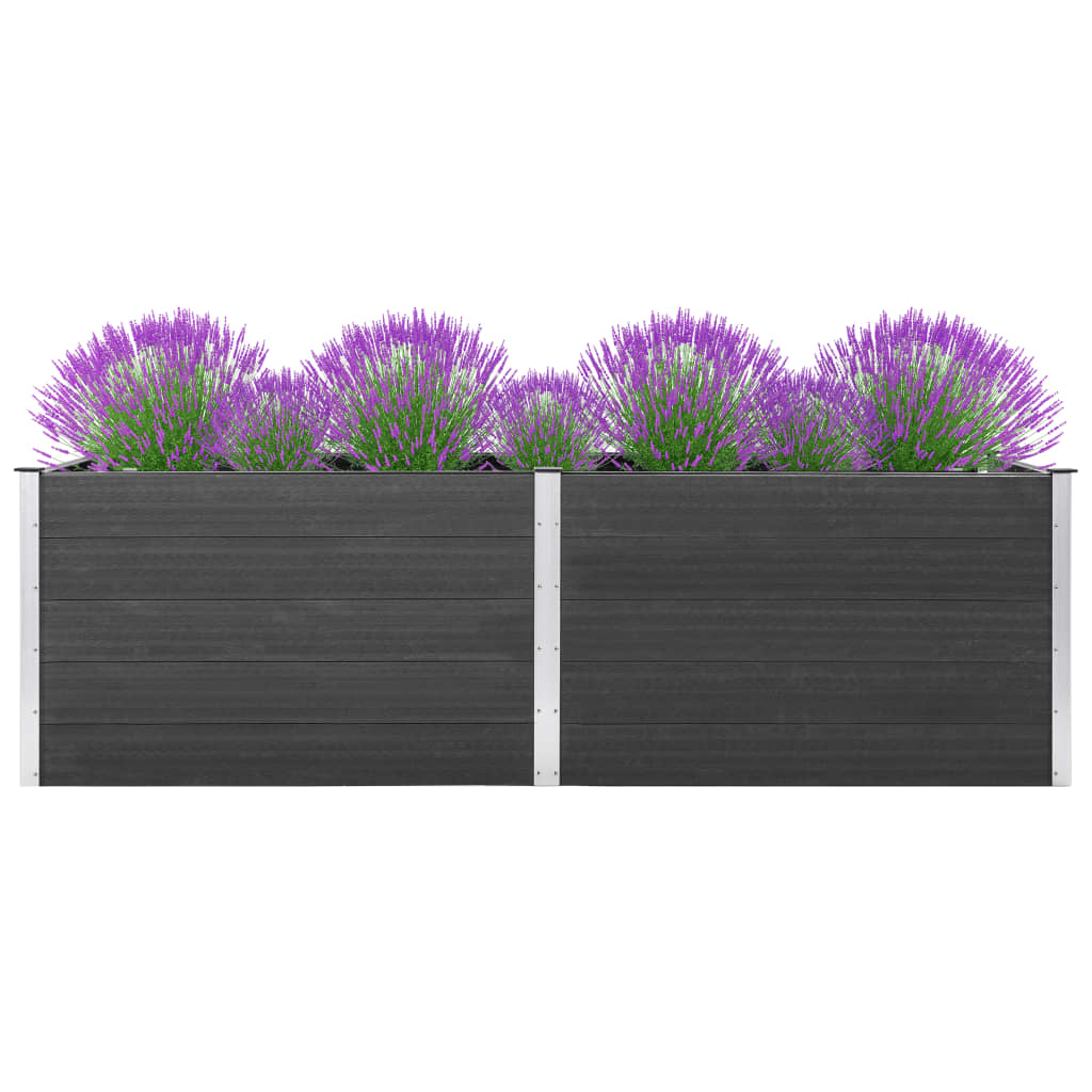 vidaXL Garden Raised Bed 78.7"x19.7"x35.8" WPC Gray - Durable and Weather-Resistant