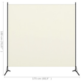 vidaXL 1-Panel Room Divider Cream White 68.9"x70.9" - Create Privacy and Divide Your Space