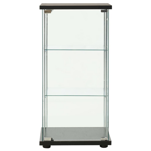 vidaXL Storage Cabinet Tempered Glass Black - Organize Your Space in Style