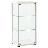 vidaXL Storage Cabinet Tempered Glass White - Large Storage Space, Sturdy and Stable