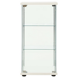 vidaXL Storage Cabinet Tempered Glass White - Large Storage Space, Sturdy and Stable