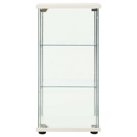 vidaXL Storage Cabinet Tempered Glass White - Large Storage Space, Sturdy and Stable