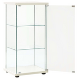 vidaXL Storage Cabinet Tempered Glass White - Large Storage Space, Sturdy and Stable