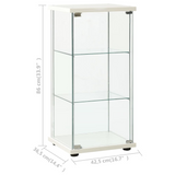 vidaXL Storage Cabinet Tempered Glass White - Large Storage Space, Sturdy and Stable