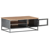 vidaXL Coffee Table Gray 35.4"x19.7"x13.8" Solid Acacia Wood - Stylish and Durable