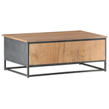 vidaXL Coffee Table Gray 35.4"x19.7"x13.8" Solid Acacia Wood - Stylish and Durable