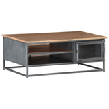 vidaXL Coffee Table Gray 35.4"x19.7"x13.8" Solid Acacia Wood - Stylish and Durable