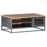 vidaXL Coffee Table Gray 35.4"x19.7"x13.8" Solid Acacia Wood - Stylish and Durable